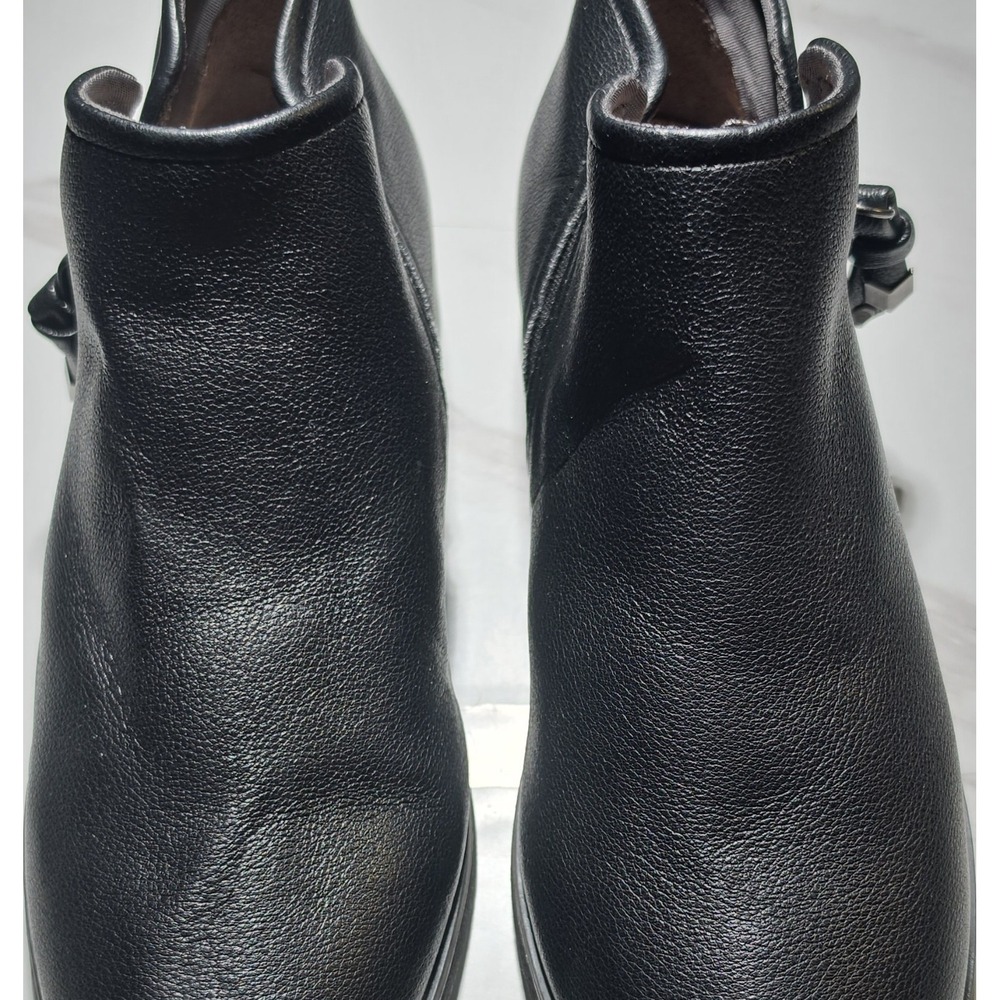 Dr. Scholl's Astir Women's Black Leather Ankle Bootie Zip Size 7.5W UK 5 EU 38